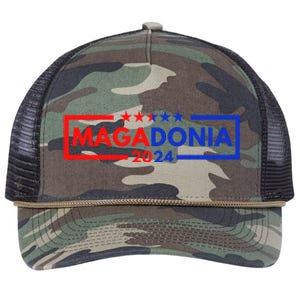 Magadonia 2024 Trump Supporter Proud Trump Voter Magadonian Retro Rope Trucker Hat Cap