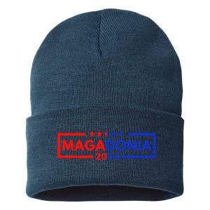 Magadonia 2024 Trump Supporter Proud Trump Voter Magadonian Sustainable Knit Beanie