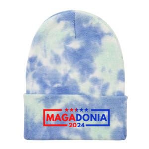 Magadonia 2024 Trump Supporter Proud Trump Voter Magadonian Tie Dye 12in Knit Beanie