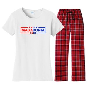 Magadonia 2024 Trump Supporter Proud Trump Voter Magadonian Women's Flannel Pajama Set