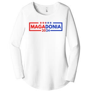 Magadonia 2024 Trump Supporter Proud Trump Voter Magadonian Women's Perfect Tri Tunic Long Sleeve Shirt