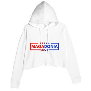 Magadonia 2024 Trump Supporter Proud Trump Voter Magadonian Crop Fleece Hoodie