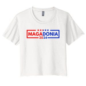 Magadonia 2024 Trump Supporter Proud Trump Voter Magadonian Women's Crop Top Tee