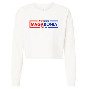 Magadonia 2024 Trump Supporter Proud Trump Voter Magadonian Cropped Pullover Crew