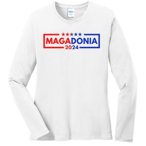 Magadonia 2024 Trump Supporter Proud Trump Voter Magadonian Ladies Long Sleeve Shirt