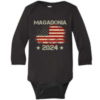 Magadonia 2024 Trump Supporter Proud Trump Voter Magadonian Baby Long Sleeve Bodysuit