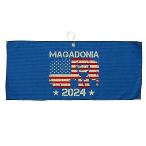 Magadonia 2024 Trump Supporter Proud Trump Voter Magadonian Large Microfiber Waffle Golf Towel