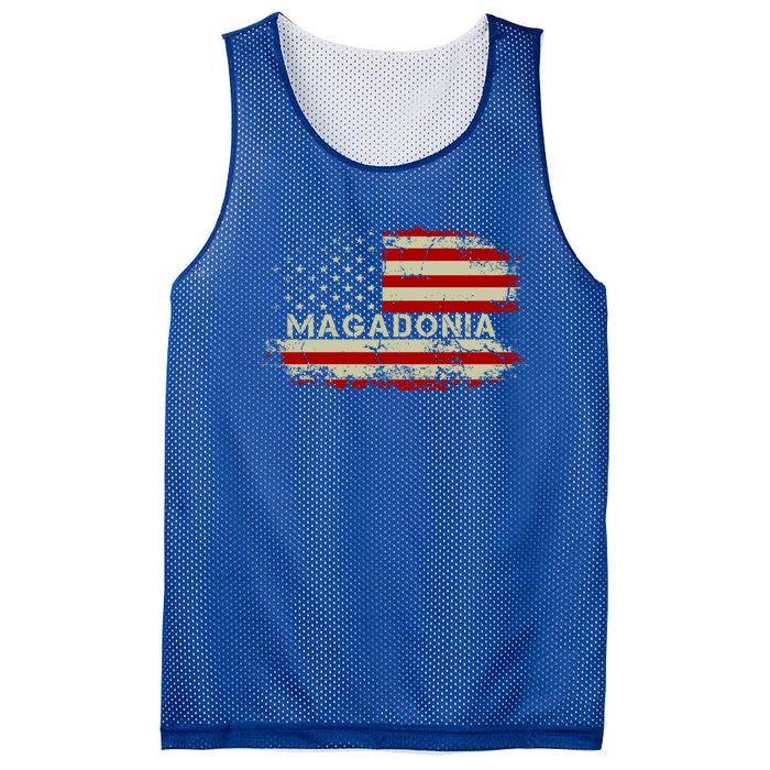 Magadonia 2024 Trump Supporter Proud Trump Voter Magadonian Mesh Reversible Basketball Jersey Tank