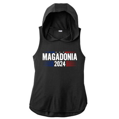 Magadonia 2024 Trump Voter Proud Trump Supporter Magadonian Ladies PosiCharge Tri-Blend Wicking Draft Hoodie Tank