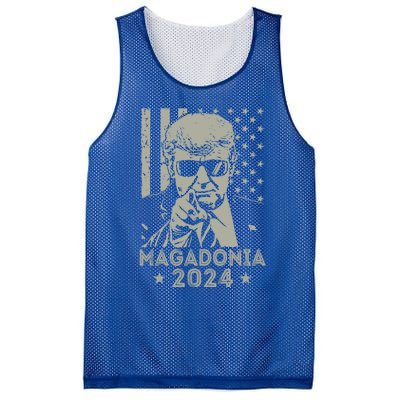 Magadonia 2024 Trump Supporter Proud Trump Voter Magadonian Mesh Reversible Basketball Jersey Tank