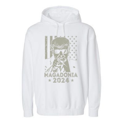 Magadonia 2024 Trump Supporter Proud Trump Voter Magadonian Garment-Dyed Fleece Hoodie