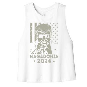 Magadonia 2024 Trump Supporter Proud Trump Voter Magadonian Women's Racerback Cropped Tank