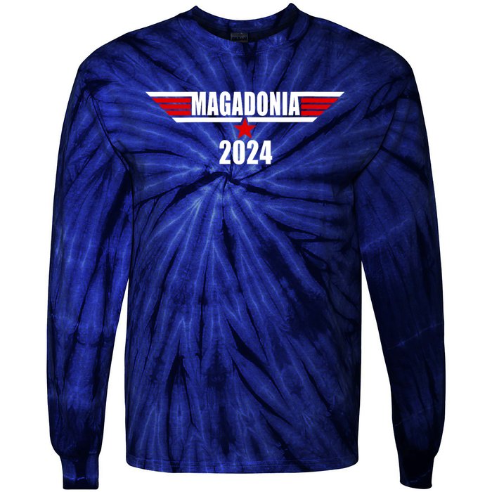 Magadonia 2024 Trump Voter Proud Trump Supporter Magadonian Tie-Dye Long Sleeve Shirt