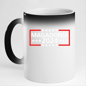 Magadonia 2024 Trump Supporter Proud Trump Voter Magadonian 11oz Black Color Changing Mug