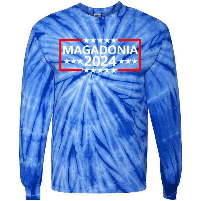 Magadonia 2024 Trump Supporter Proud Trump Voter Magadonian Tie-Dye Long Sleeve Shirt