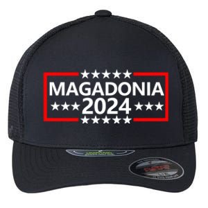 Magadonia 2024 Trump Supporter Proud Trump Voter Magadonian Flexfit Unipanel Trucker Cap