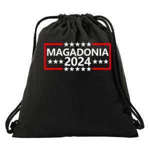 Magadonia 2024 Trump Supporter Proud Trump Voter Magadonian Drawstring Bag