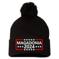 Magadonia 2024 Trump Supporter Proud Trump Voter Magadonian Pom Pom 12in Knit Beanie