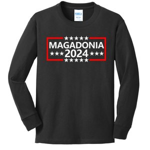 Magadonia 2024 Trump Supporter Proud Trump Voter Magadonian Kids Long Sleeve Shirt