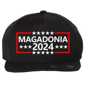 Magadonia 2024 Trump Supporter Proud Trump Voter Magadonian Wool Snapback Cap