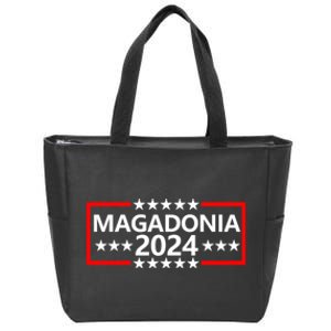 Magadonia 2024 Trump Supporter Proud Trump Voter Magadonian Zip Tote Bag