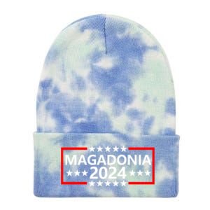 Magadonia 2024 Trump Supporter Proud Trump Voter Magadonian Tie Dye 12in Knit Beanie