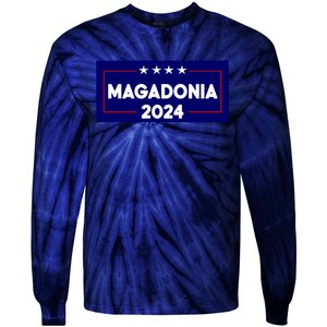 Magadonia 2024 Trump Voter Proud Trump Supporter Magadonian Tie-Dye Long Sleeve Shirt