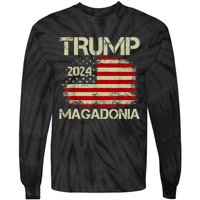 Magadonia 2024 Trump Supporter Proud Trump Voter Magadonian Tie-Dye Long Sleeve Shirt