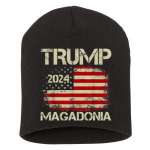 Magadonia 2024 Trump Supporter Proud Trump Voter Magadonian Short Acrylic Beanie