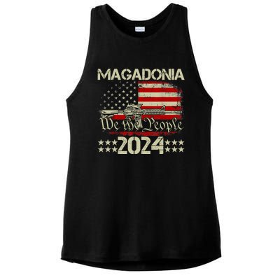 Magadonia 2024 Trump Supporter Proud Trump Voter Magadonian Ladies PosiCharge Tri-Blend Wicking Tank