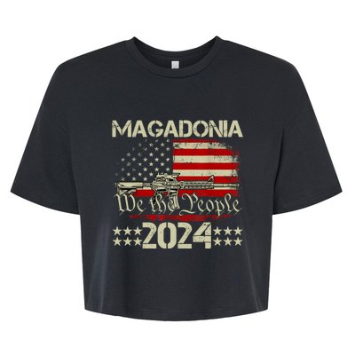 Magadonia 2024 Trump Supporter Proud Trump Voter Magadonian Bella+Canvas Jersey Crop Tee