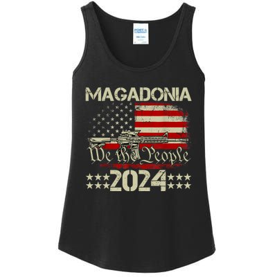 Magadonia 2024 Trump Supporter Proud Trump Voter Magadonian Ladies Essential Tank