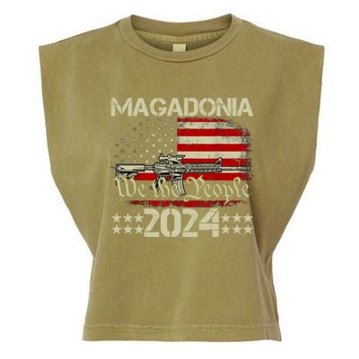 Magadonia 2024 Trump Supporter Proud Trump Voter Magadonian Garment-Dyed Women's Muscle Tee