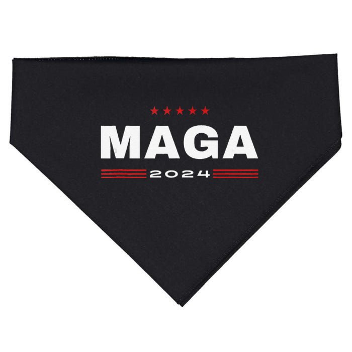 Maga 2024 Trump Supporters Presidential Election American USA-Made Doggie Bandana