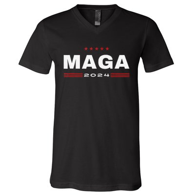 Maga 2024 Trump Supporters Presidential Election American V-Neck T-Shirt