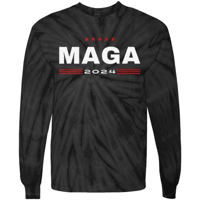 Maga 2024 Trump Supporters Presidential Election American Tie-Dye Long Sleeve Shirt