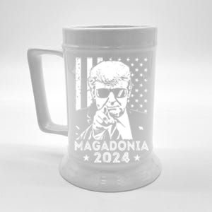 Magadonia 2024 Trump Supporter Proud Trump Voter Magadonian Beer Stein