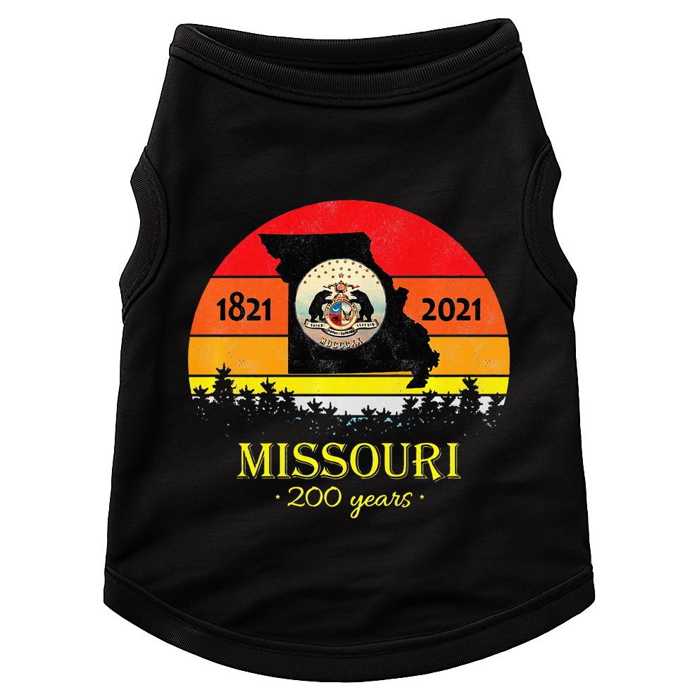 Missouri 200 Years 18212021 Vintage Retro Sunset Doggie Tank