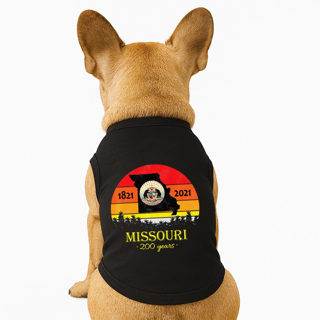 Missouri 200 Years 18212021 Vintage Retro Sunset Doggie Tank