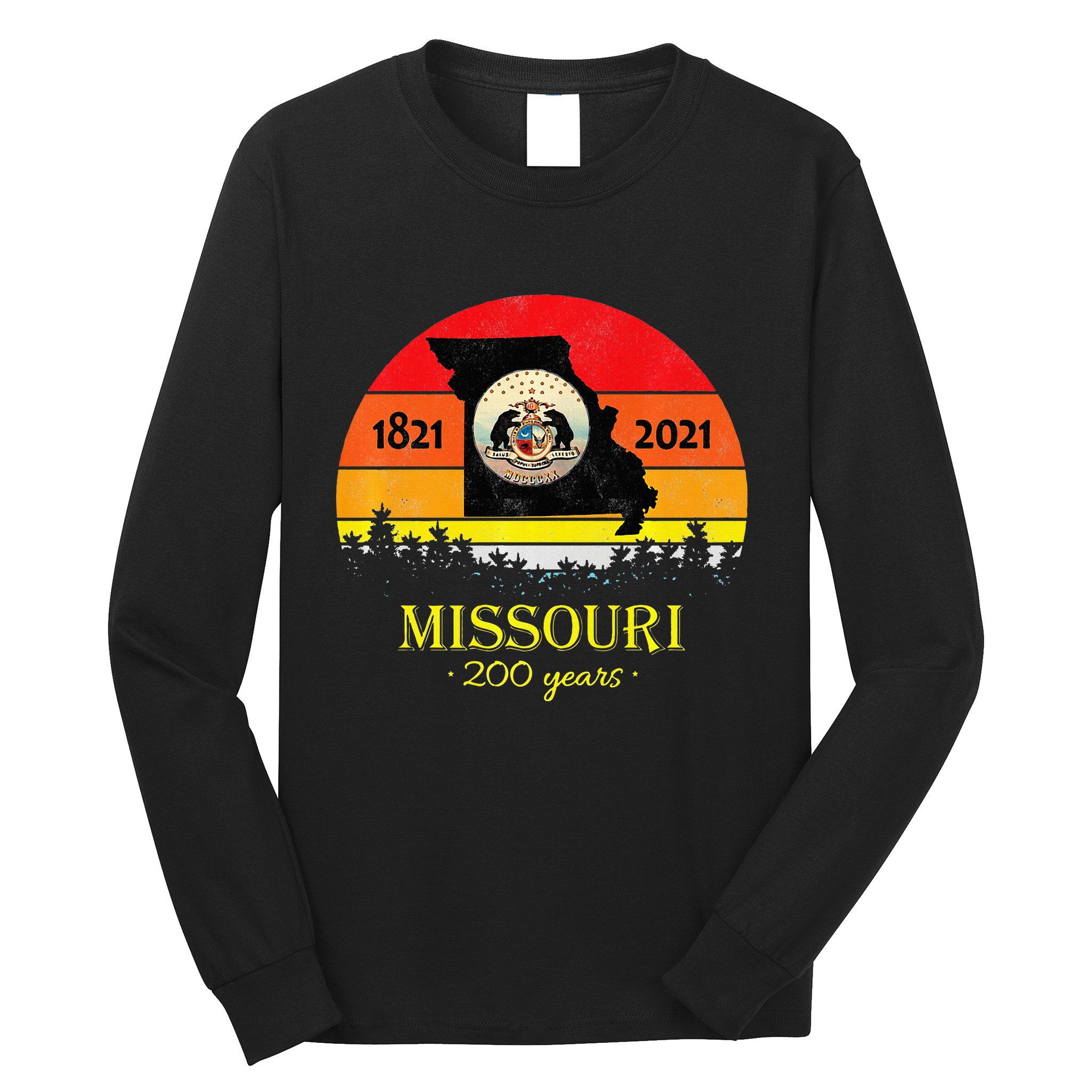 Missouri 200 Years 18212021 Vintage Retro Sunset Long Sleeve Shirt