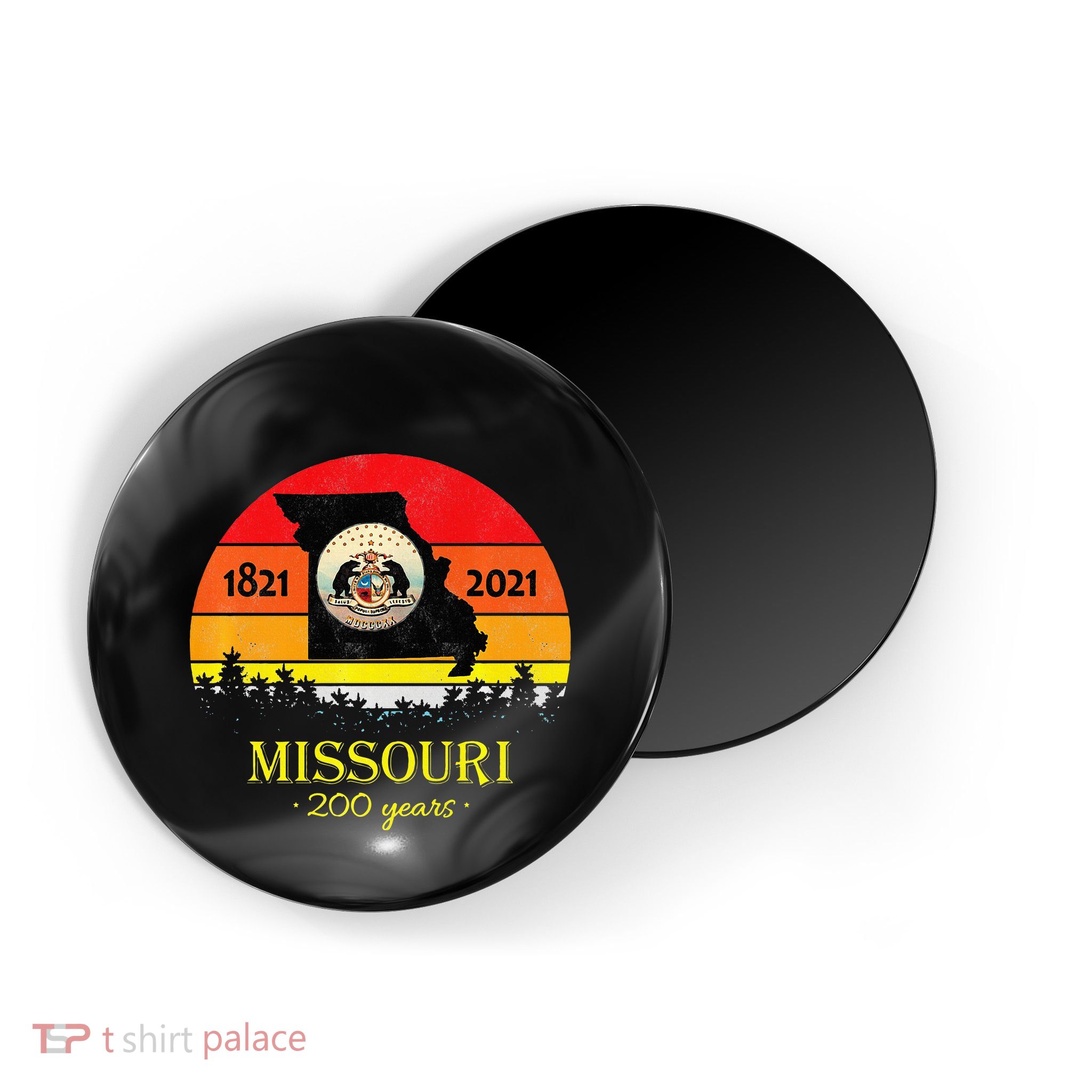 Missouri 200 Years 18212021 Vintage Retro Sunset Magnet