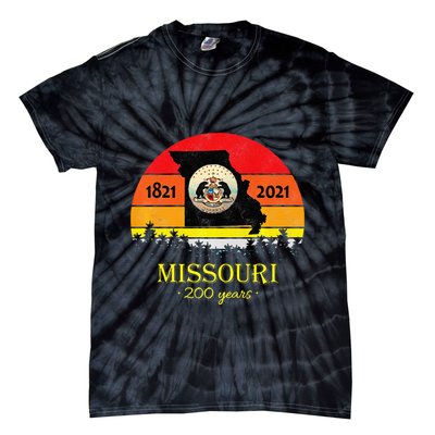 Missouri 200 Years 18212021 Vintage Retro Sunset Tie-Dye T-Shirt