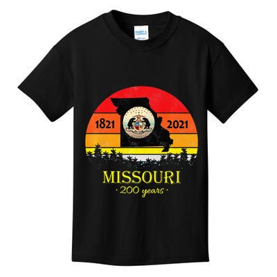Missouri 200 Years 18212021 Vintage Retro Sunset Kids T-Shirt