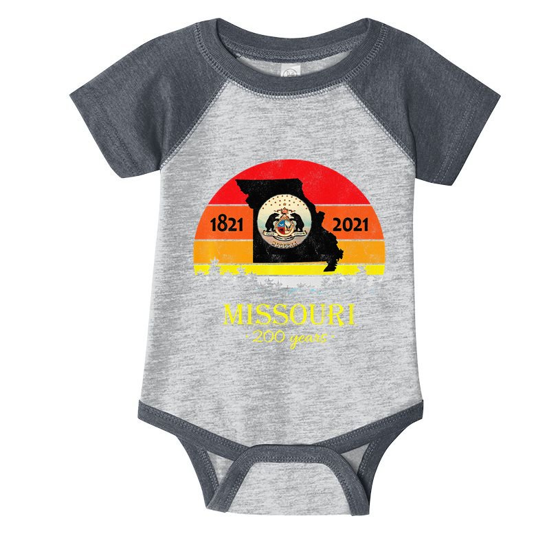 Missouri 200 Years 18212021 Vintage Retro Sunset Infant Baby Jersey Bodysuit