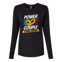 Married 2 Years Power Couple 2nd Wedding Anniversary Womens Cotton Relaxed Long Sleeve T-Shirt