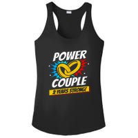 Married 2 Years Power Couple 2nd Wedding Anniversary Ladies PosiCharge Competitor Racerback Tank