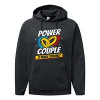 Married 2 Years Power Couple 2nd Wedding Anniversary Performance Fleece Hoodie