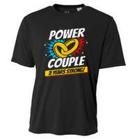 Married 2 Years Power Couple 2nd Wedding Anniversary Cooling Performance Crew T-Shirt