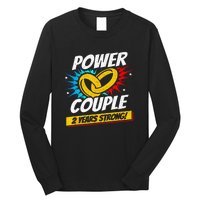 Married 2 Years Power Couple 2nd Wedding Anniversary Long Sleeve Shirt