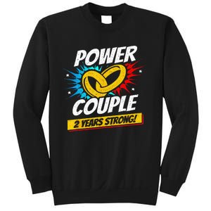 Married 2 Years Power Couple 2nd Wedding Anniversary Sweatshirt